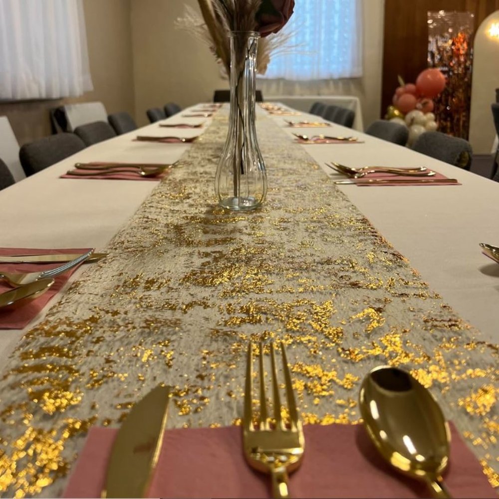 Wedding Table Runner Holiday Decor Gold Decorative Cloth Bridal Party Decoration